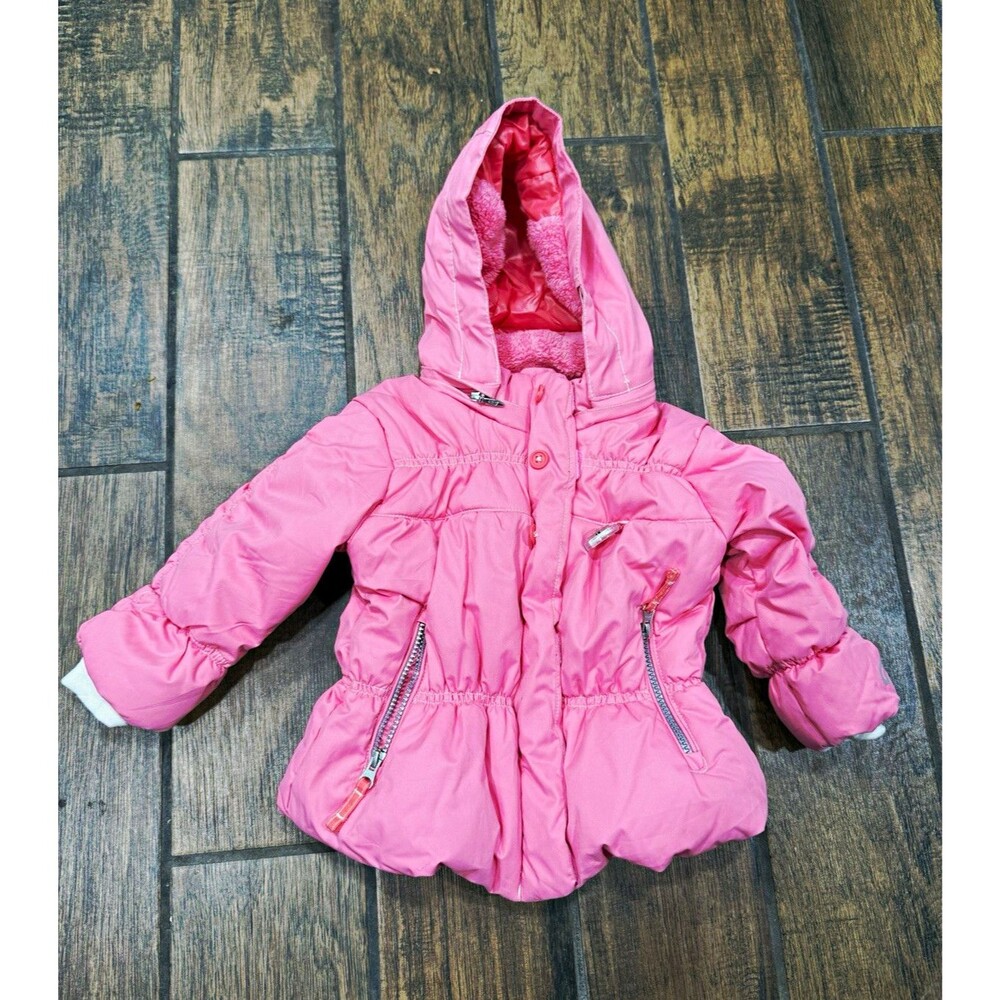 Obermeyer Girls Pink Hooded Insulated Puffer Jacket Coat Ski Winter Size 2